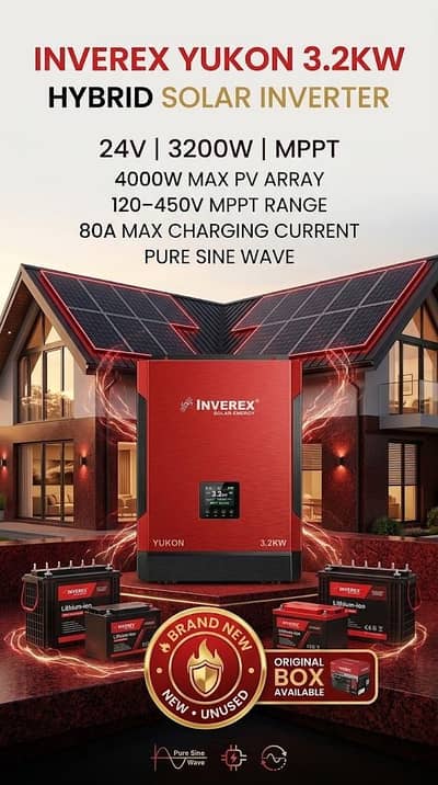 Inverex Yukon 3.2KW Hybrid Solar Inverter | 24V | MPPT | Brand New