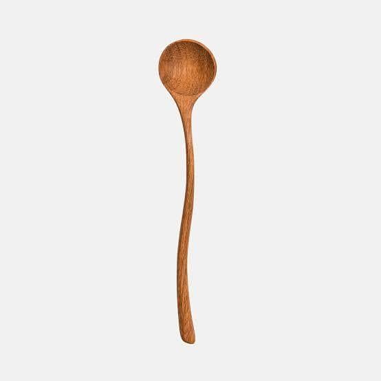 Handcrafted Curved Wooden Spoon by Pure Wood Doi, Unique Cooking and Serving Utensil Made from Chinaar Wood