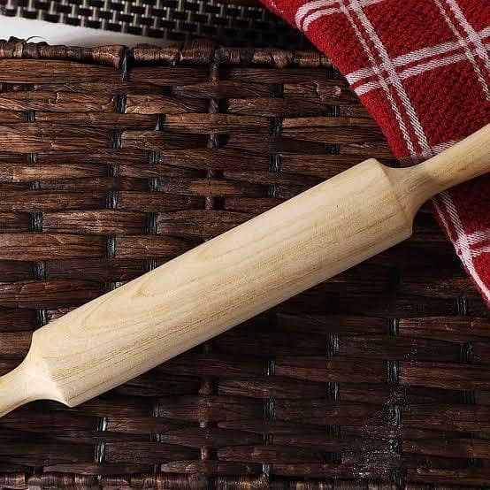 Handcrafted Wooden Rolling Pin - 28 cm Beech Wood Belan for Easy Baking