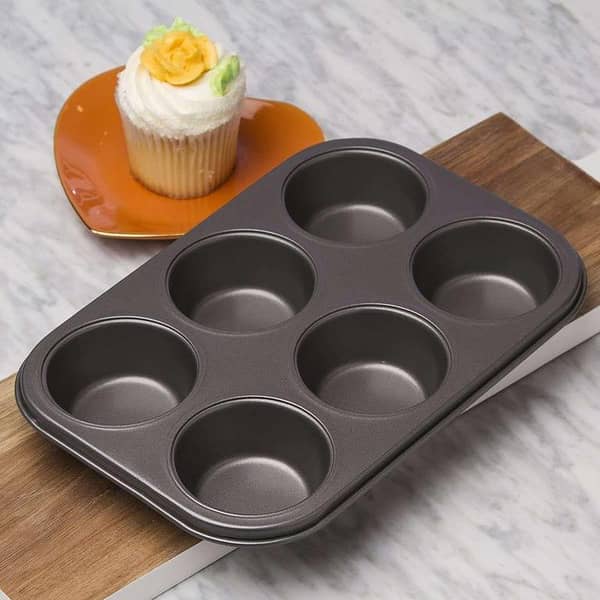 China Kitchen Where Non-Stick 6-Cup Round Baking Tray for Cupcakes and Jumbo Muffins