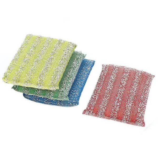 Set of 4 Reusable Kitchen Foam Scrub Pads for Dishwashing - Non-Scratch Dish Sponge Scrubbers for Pans, Pots, and Sinks