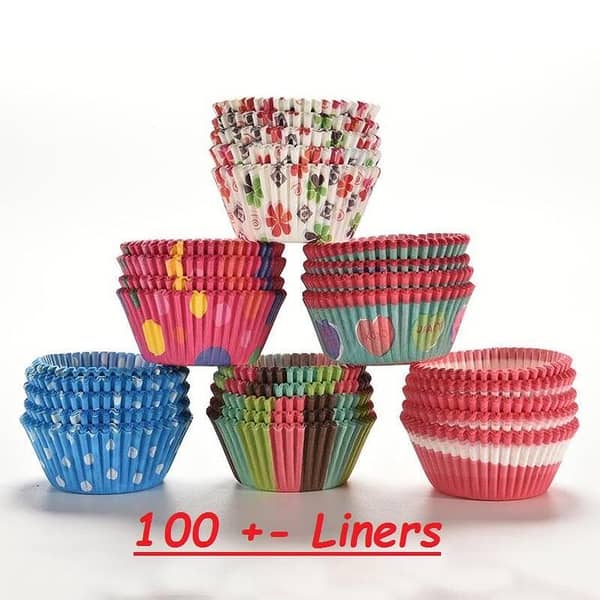 Random 100 Pcs Cupcake Liner Baking Cups - Paper Muffin Cases for Cake Decorating