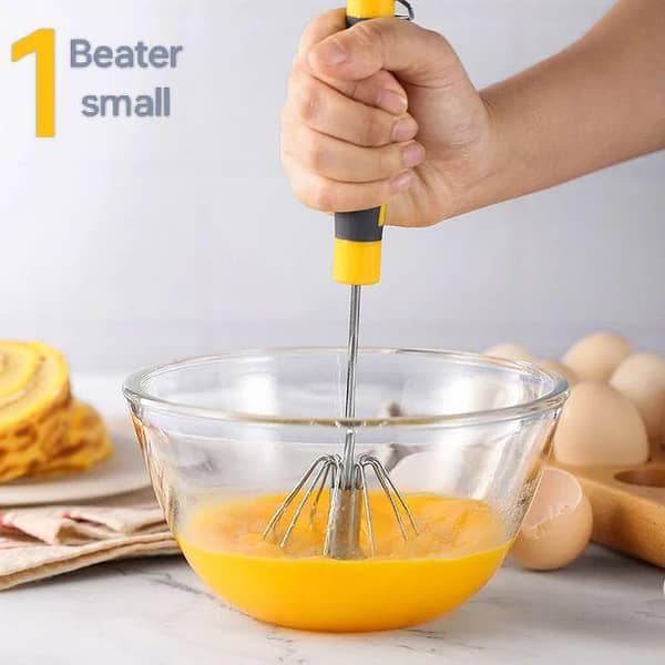 Stainless Steel Semi-Automatic Hand Push Egg Whisk and Matcha Blender for Beating Eggs, Lassi, Yogurt, and Coffee