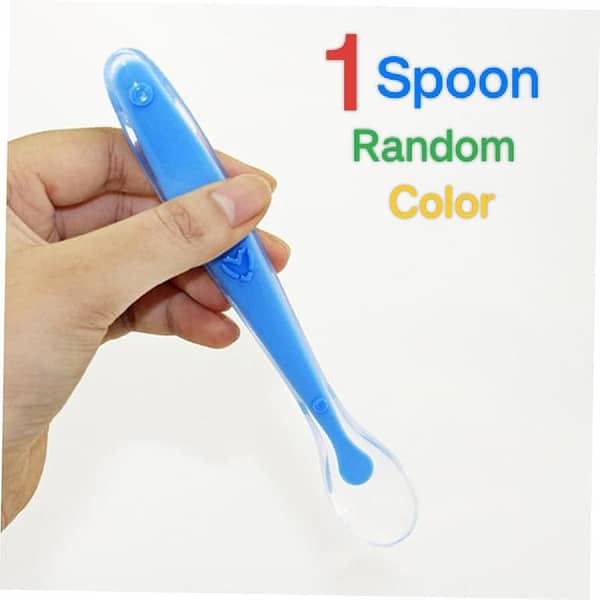 Sperric Soft Silicone Baby Spoons for Self Feeding, First Stage for Infants 4 Months and Older, Ergonomic Toddler Utensils Training Spoon