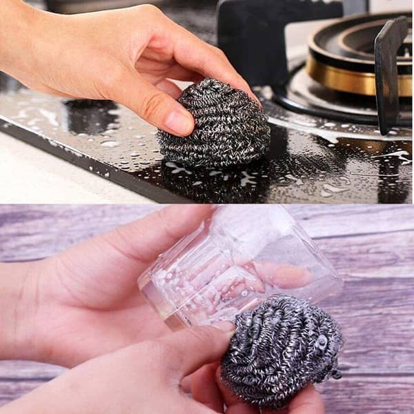6-Pack Stainless Steel Cleaning Balls - 3.3" Scrubbers for Pots, Pans, and Dishes