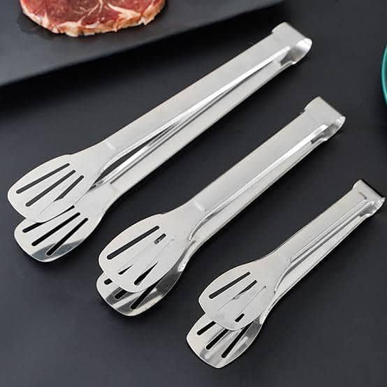 Stainless Steel Kitchen Tongs for Cooking, Grilling, Barbecue, and Frying - Heat Resistant and Easy to Clean with Openwork Design