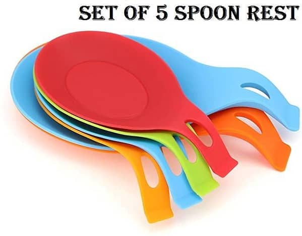 Plastic Spoon Rest Pad by Multifunction Kitchen - Food Grade Spoon Holders for Utensils and Forks, Organizer Rack