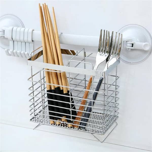 Qaswa Tradings Steel Spoon Holder - Kitchen Utensil Organizer for Spoons, Forks, and Chopsticks, Space-Saving Design, Easy to Clean and Rust-Resistant