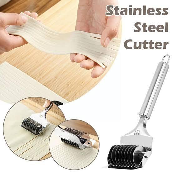 Skytail 9-Wheel Stainless Steel Ginger Garlic Spaghetti Cutter - Noodle Lattice Roller and Dough Cutter for Kitchen Use