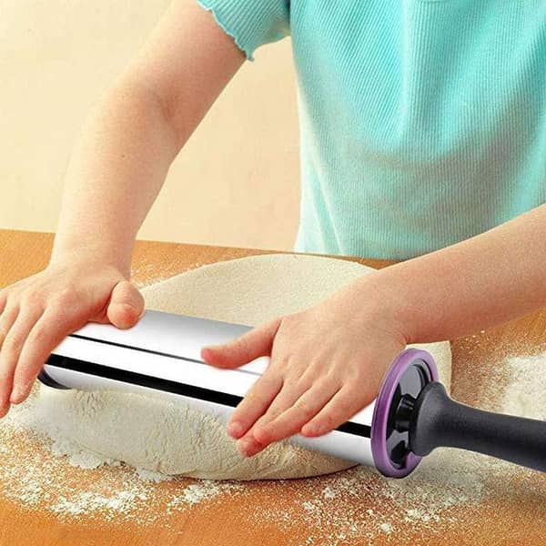 Belna Stainless Steel Dough Roller with Plastic Handle - 1 PC