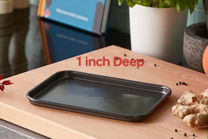 Rectangular Non-Stick Baking and Roasting Pans - 10x15 inches, 2-inch or 1-inch Depth, Ideal for Baking and Roasting, Cookie Sheet and Bakeware