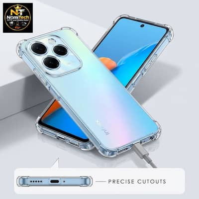 Infinix Hot 40 Pro Transparent Silicon Cover - Soft TPU Shockproof Ant