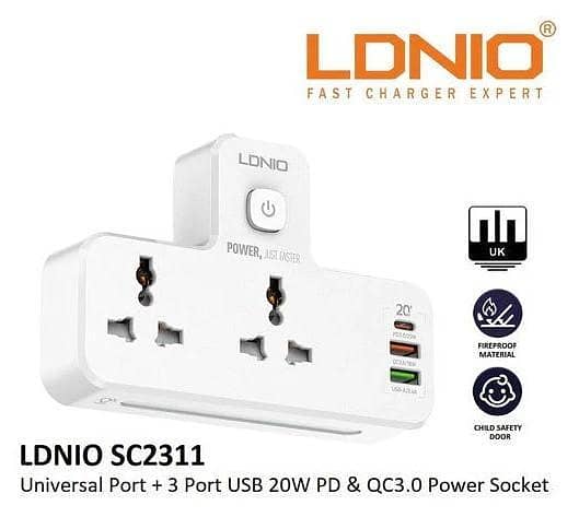 LDNIO SC2311 Portable Extension Power Socket with 2 AC Outlets