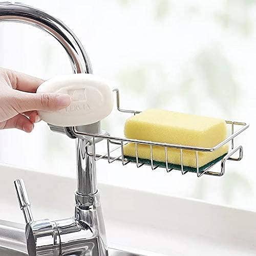 Stainless Steel Sink Caddy for Kitchen and Bathroom with Hollow Design