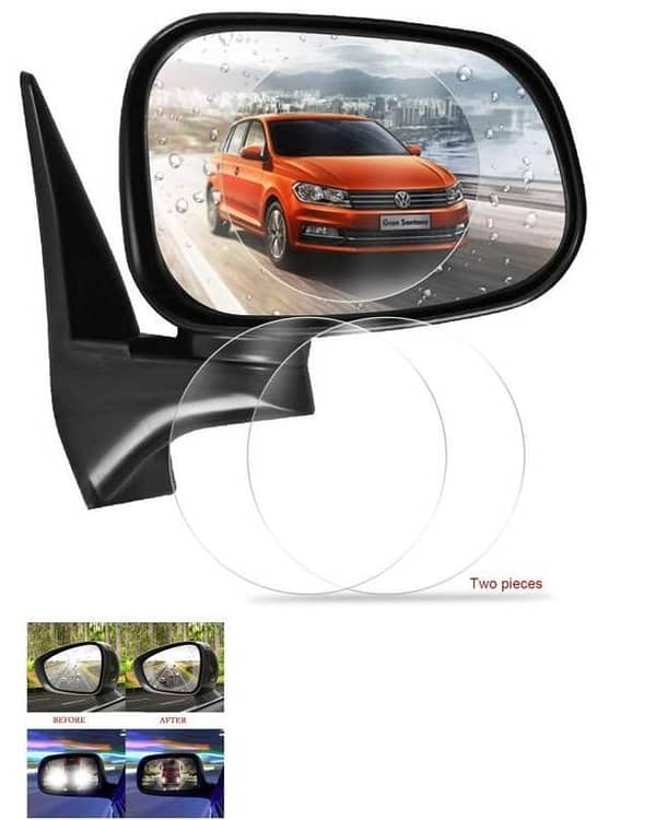 Protective Anti-Fog Film for Car Rearview Mirrors, Rainproof and Scratch-Proof - Pack of 2