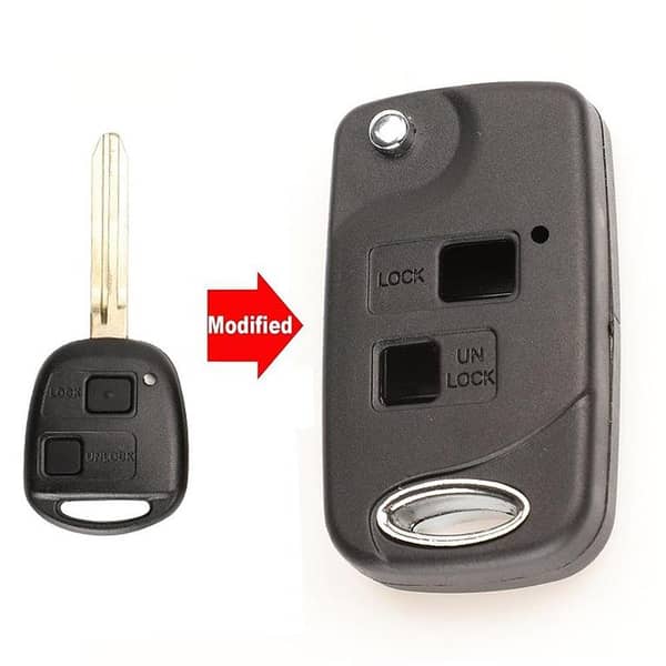 Modified Flip Remote Key Shell with 2 Buttons