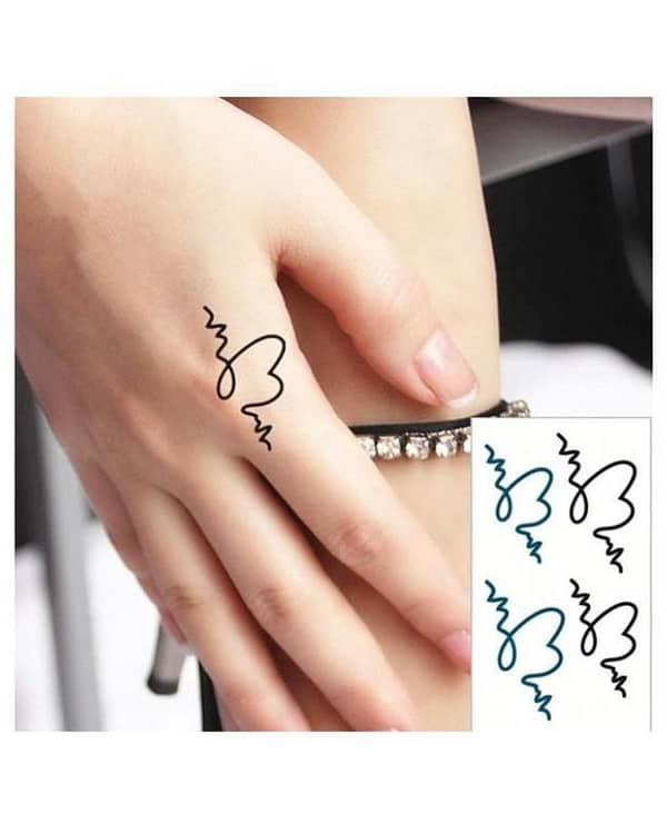 Waterproof Small Hand Sticker - Messy Heart Flash Temporary Tattoo