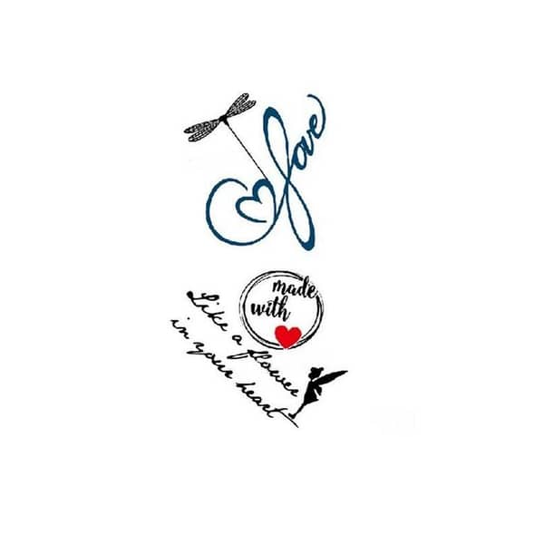 Water Resistant English Letter Temporary Tattoo Sticky Label for Arm Body Art
