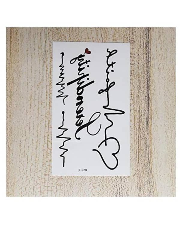 Love Heartbeat Wave Temporary Tattoo Sticker