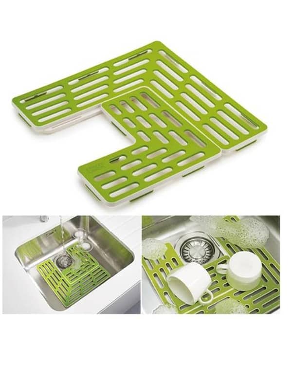 Green Plastic Drain Shelf for Kitchen Sink and Table Top
