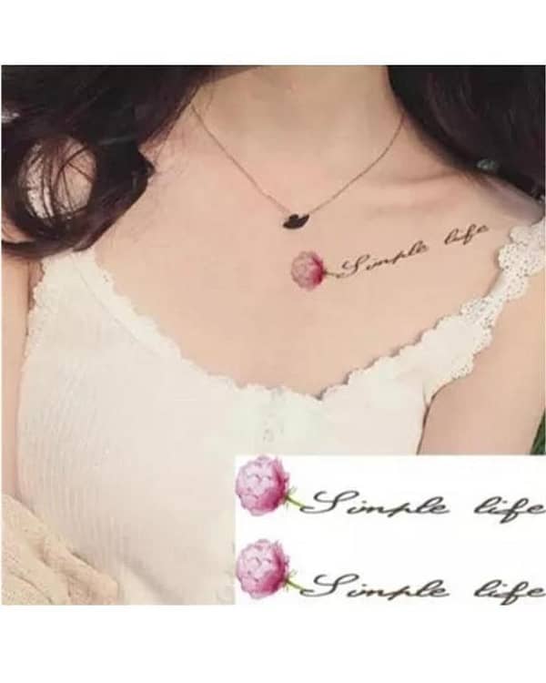 Waterproof Red Blossoms Temporary Tattoo Sticker