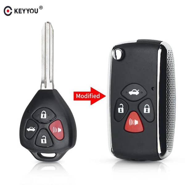 Modified Flip Cover Case with 4 Buttons for Toyota