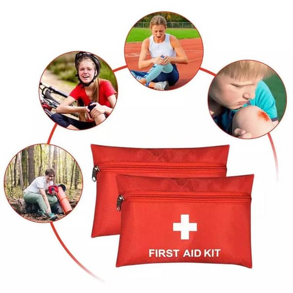 Compact Waterproof Mini Emergency Bag - First Aid Kit Pouch with 7 Essential Pieces