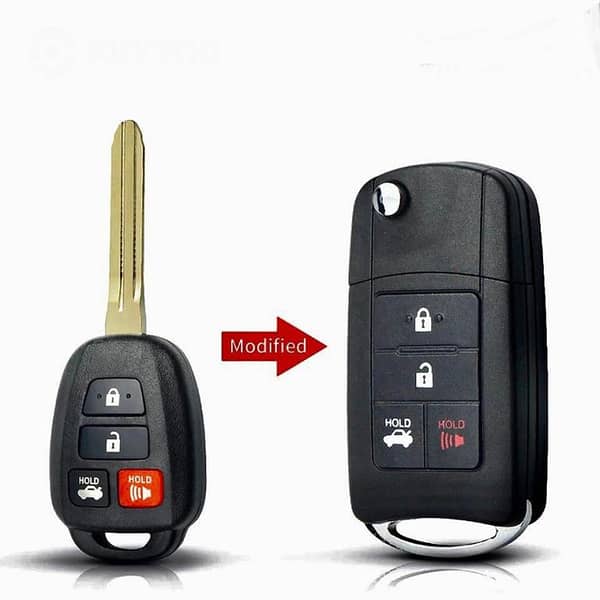 Modified Flip Folding Remote Key Shell with 4 Buttons for Toyota