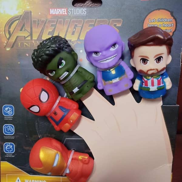 Set of 5 Marvel Avengers Finger Puppets for Children - Rubber Hand Toys