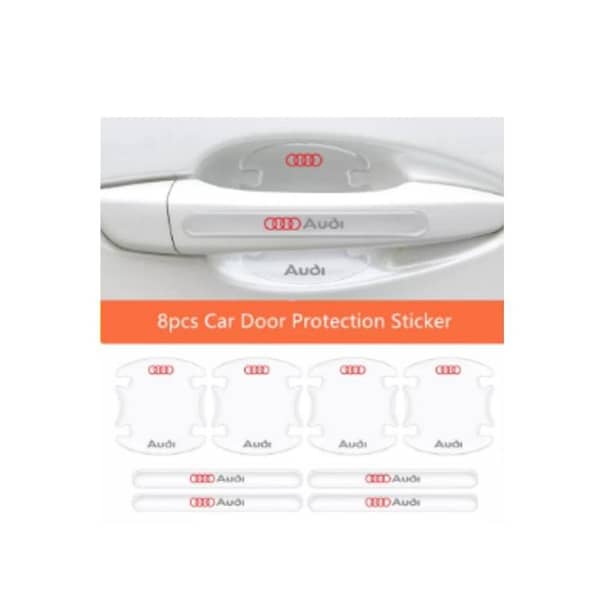 8 Pcs Car Door Handle Door Bowl Protector Transparent Stickers For Audi