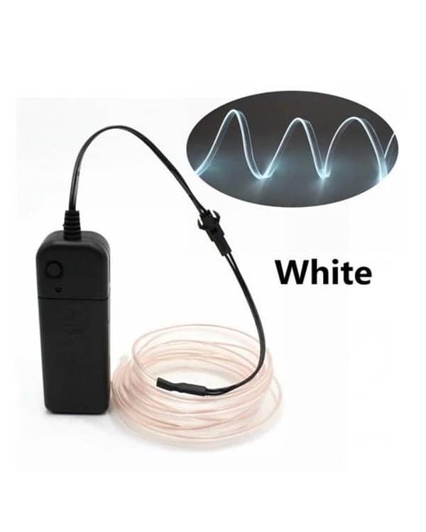 9ft EL Wire Flexible Neon Lamp Rope Tube Cable LED Strip Glow String Light White
