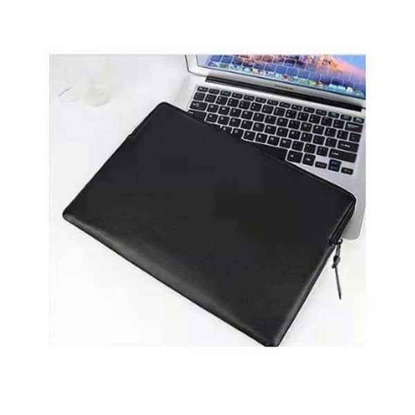 Black 13.3 Inch PU Leather Zipper Sleeve
