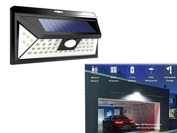48 LED Solar-Powered Garage Light
