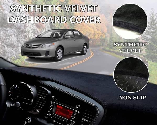 Toyota Corolla 2009 - 2013 Velvet Dashboard Cover | Non Slip | Double Layer | Heat Proof