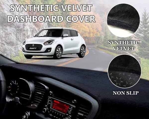 Suzuki Swift 2022 - 2024 Velvet Dashboard Cover | Non Slip | Double Layer | Heat Proof
