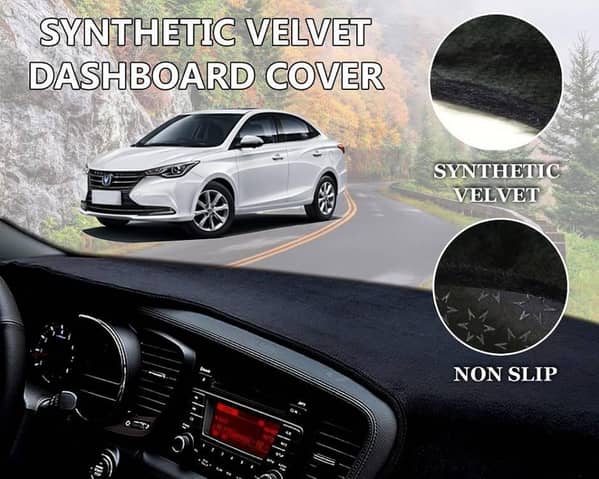 Changan Alsvin Velvet Dashboard Cover | Non Slip | Double Layer | Heat Proof Synthetic Velvet
