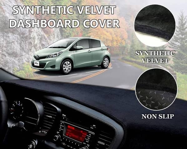 Toyota Vitz 2011 - 2014 Velvet Dashboard Cover | Non Slip | Double Layer | Heat Proof