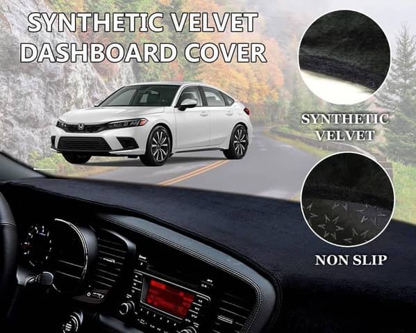 Honda Civic 2022 - 2024 Velvet Dashboard Cover | Non Slip | Double Layer | Heat Proof