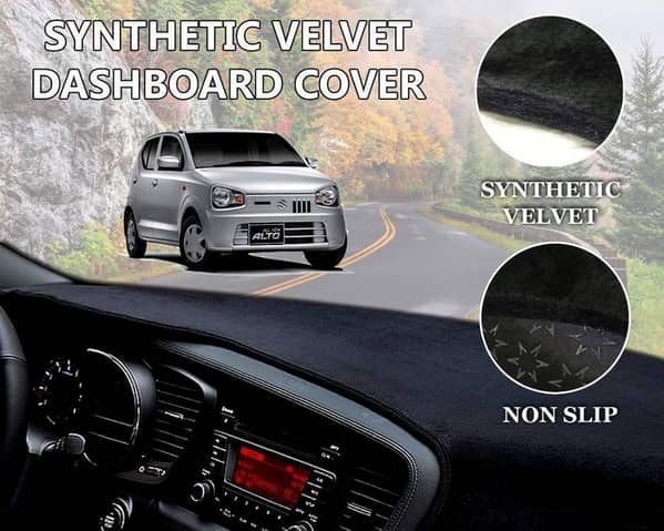 Suzuki Alto 2019 - 2024 Velvet Dashboard Cover | Non Slip | Double Layer | Heat Proof