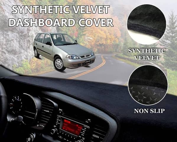 Suzuki Cultus 2000 - 2016 Velvet Dashboard Cover | Non Slip | Double Layer | Heat Proof