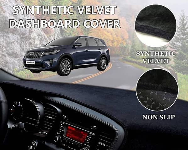 Kia Sorento Velvet Dashboard Cover | Non Slip | Double Layer | Heat Proof