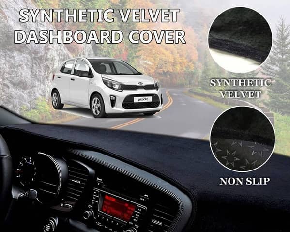 Kia Picanto Velvet Dashboard Cover | Non Slip | Double Layer | Heat Proof