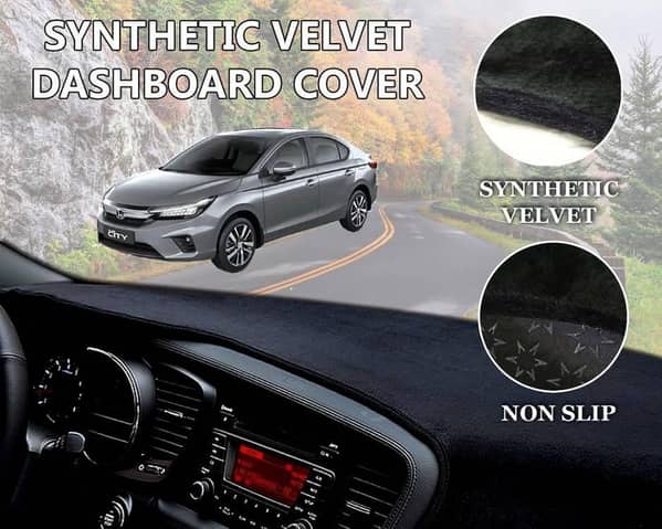 Honda City 2022 - 2024 Velvet Dashboard Cover | Non Slip | Double Layer | Heat Proof