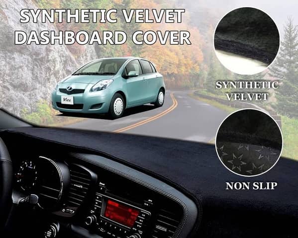 Toyota Vitz 2005 - 2010 Velvet Dashboard Cover | Non Slip | Double Layer | Heat Proof