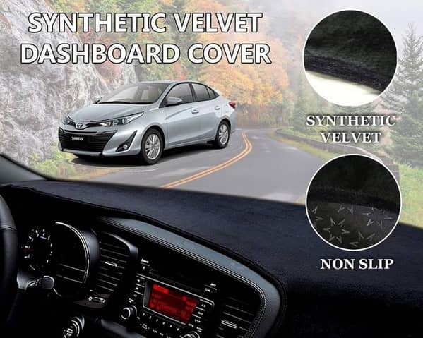 Toyota Yaris Velvet Dashboard Cover | Non Slip | Double Layer | Heat Proof