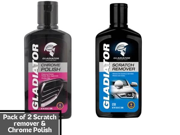 Gladiator GT99 Scratch Remover and Chrome Polish Combo Pack - 300 ML Each