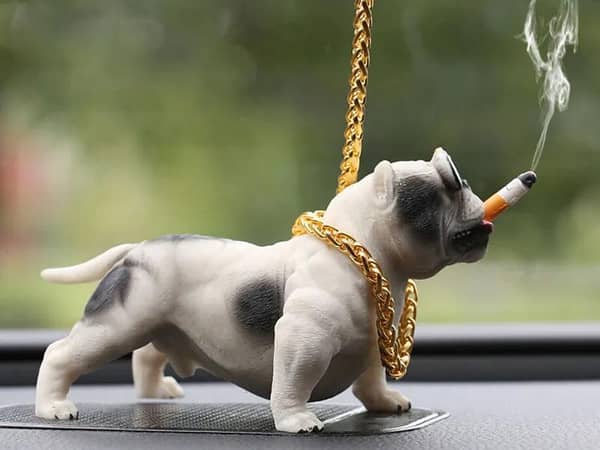 Bully Pitbull Dog Dashboard Decoration | Simulated Car Ornament for Auto Interiors