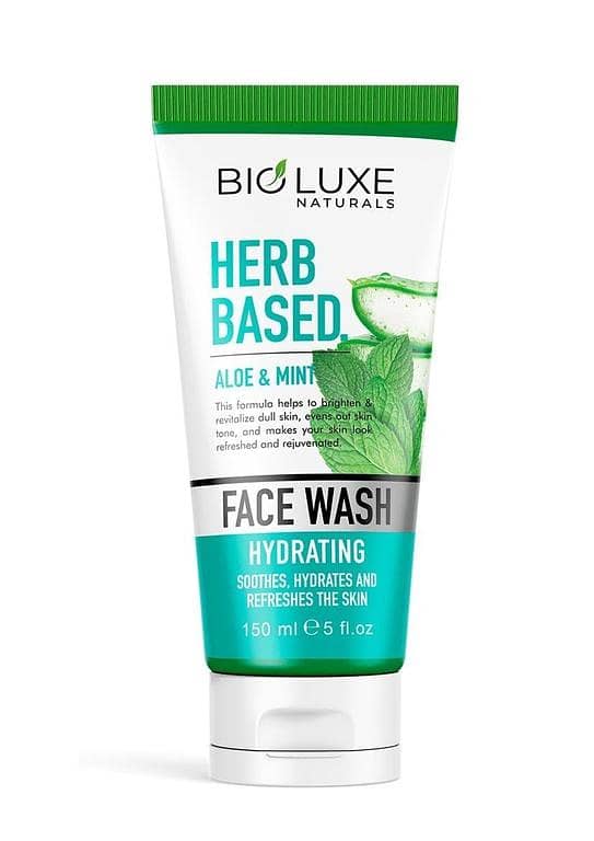 Bio Luxe Aloe & Mint Face Wash - Herb-Based Cleanser, 150ml
