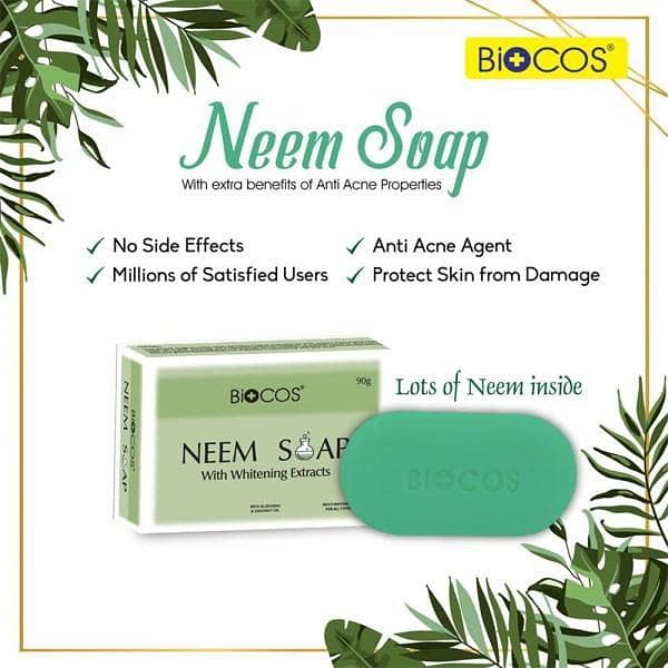 Biocos 84G Neem Soap with Natural Neem Oil for Skin Protection