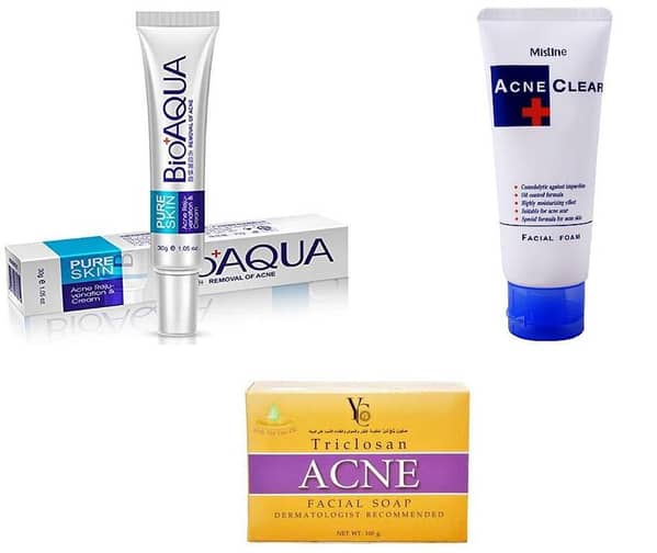 Yc Acne Soap, Acne Face Wash, and Acne Cream Bundle for Clear Skin